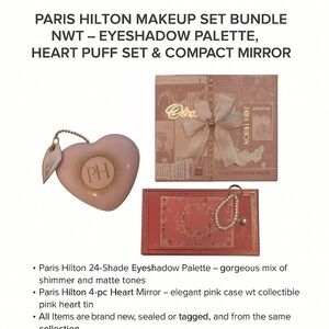 NWT Paris Hilton Shadow Palette, mirror, and Makeup Puff Set NWT